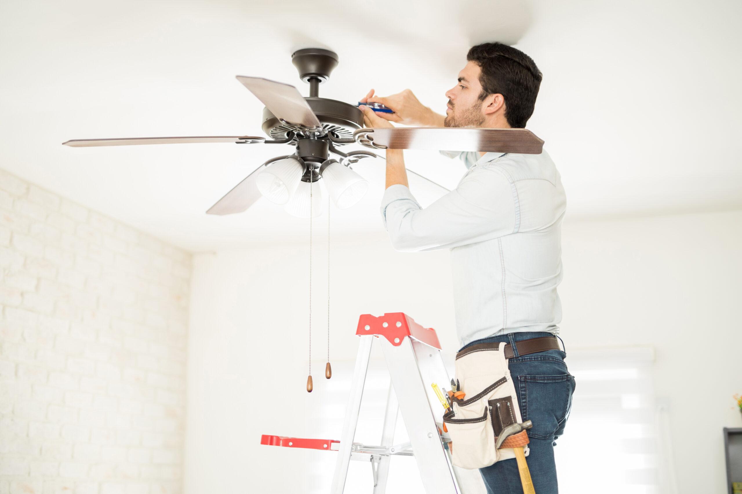 Ceiling Fan Being Repaired