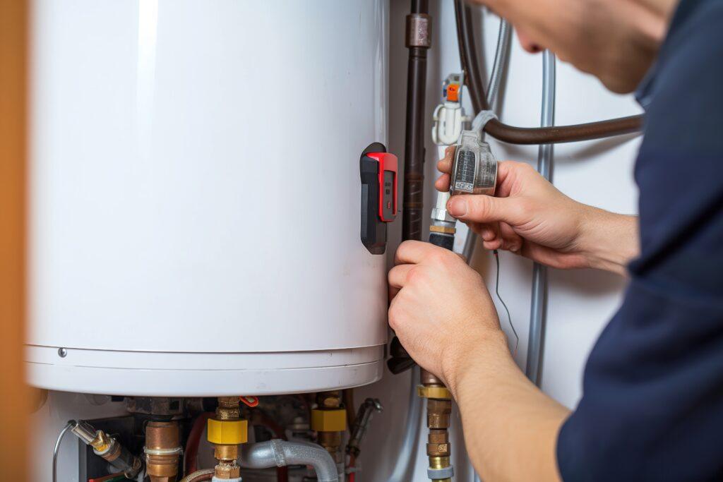 Water heater being repaired in davison, mi